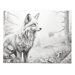 Fox Animal Discovery Wild Nature Ink Sketch Style Notepad