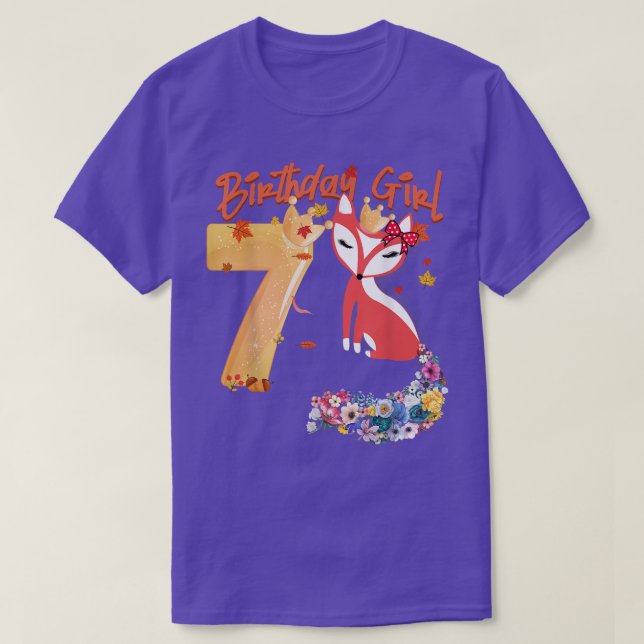 Fox Animal Lovers 6th Birthday Girl Fox B-day 6 ye T-Shirt (Design Front)