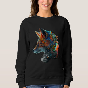Fox Animal Motif Fantasy Colourful Fox Sweatshirt