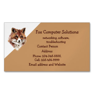Fox Animal Nature Wildlife Computer Solutions Business Card Magnet