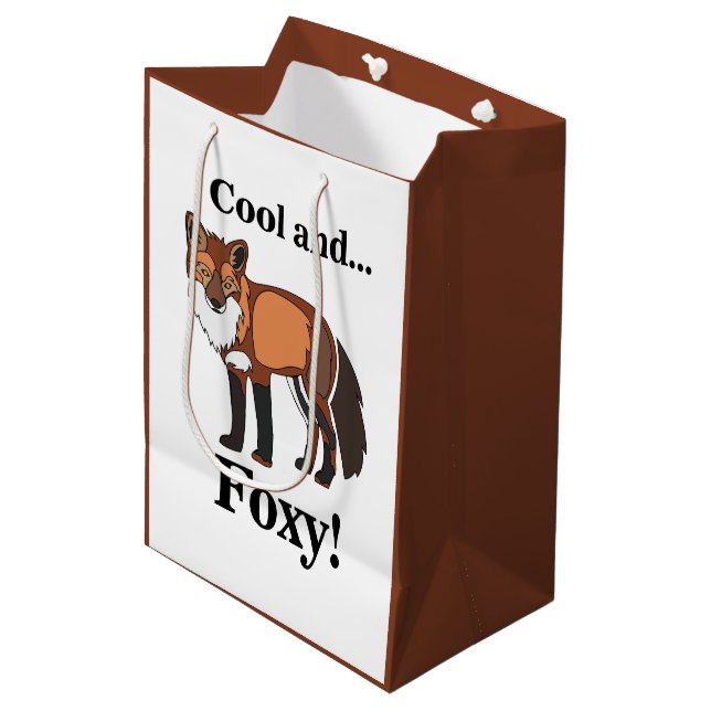 Fox Animal Wildlife Foxy Birthday Medium Gift Bag (Front Angled)