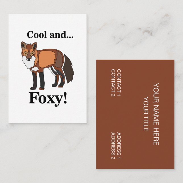 Fox Animal Wildlife Foxy Business Card (Front/Back)