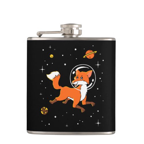 Fox Animals In Space Flask