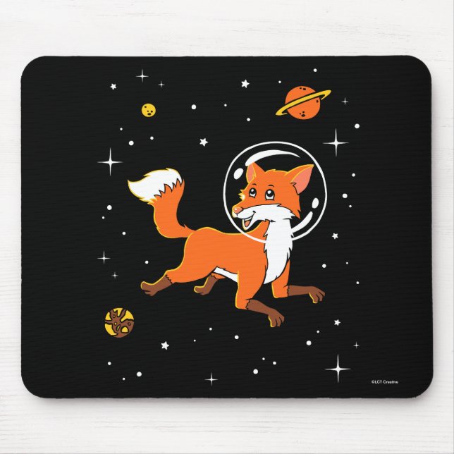 Fox Animals In Space Mouse Pad (Front)
