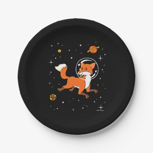 Fox Animals In Space Paper Plates