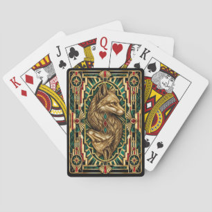 Fox, Art Deco Wildlife Poker Cards
