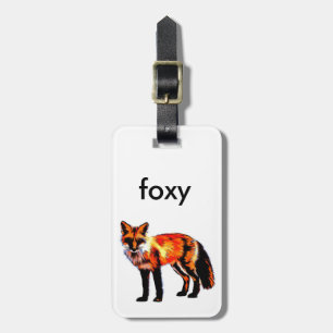 fox art luggage tag to personalize