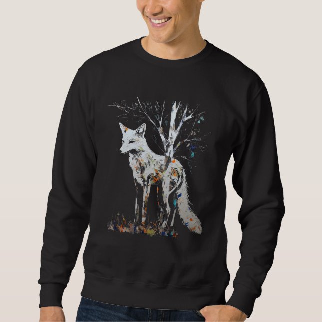 Fox Art Tree - Animal Fox Sweatshirt (Front)
