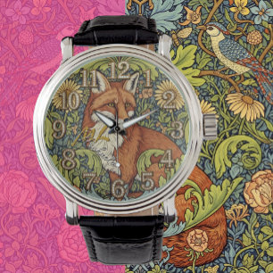 Fox Art Watch, monogram, William Morris, Vintage Watch