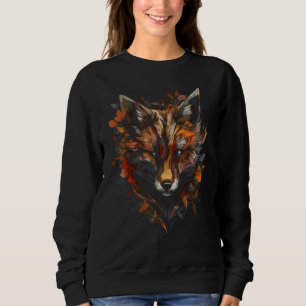 Fox Artwork  Autumn Leaves Animal Fox Sweatshirt