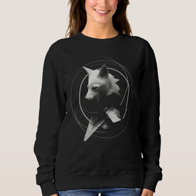 Fox Artwork Geometric Animal Art Fox Sweatshirt (Front)