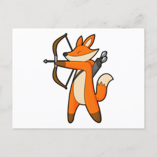 Fox as Archer with Arrow & Bow Postcard