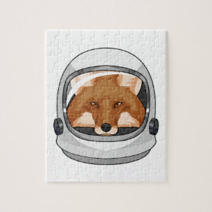 Fox as Astronaut with Helmet Jigsaw Puzzle