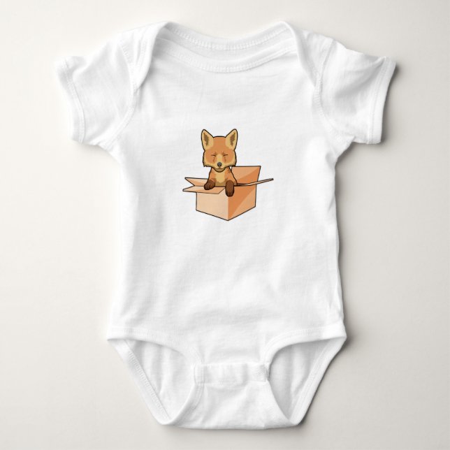 Fox as Baby in Box Baby Bodysuit (Front)