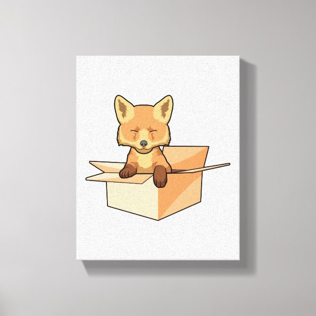Fox as Baby in Box Canvas Print (Front)