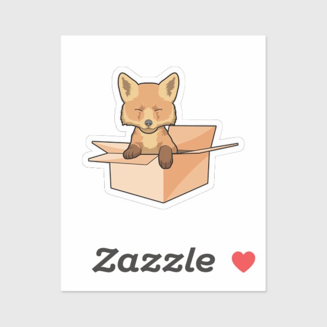 Fox as Baby in Box Sticker (Sheet)