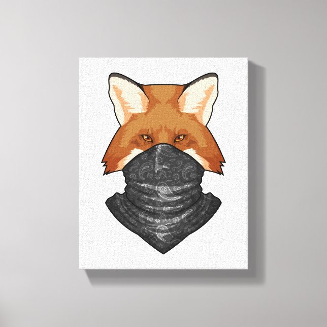 Fox as Bandit with Kerchief Canvas Print (Front)