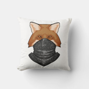 Fox as Bandit with Kerchief Throw Pillow