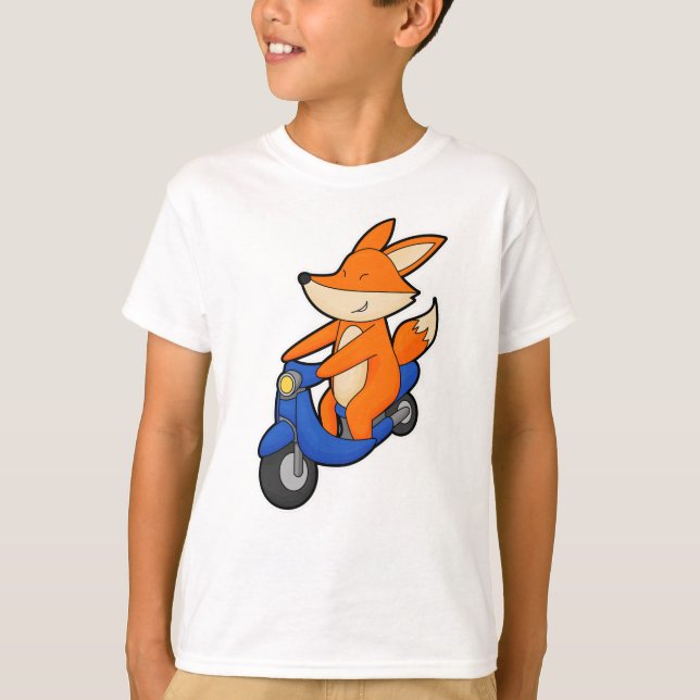 Fox as Biker with Scooter T-Shirt (Front)