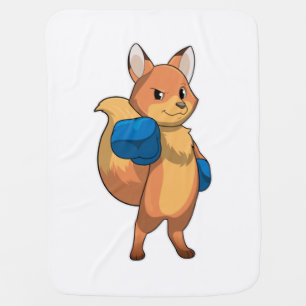 Fox as Boxer with Boxing gloves Baby Blanket