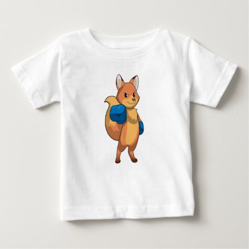 Fox as Boxer with Boxing gloves Baby T_Shirt