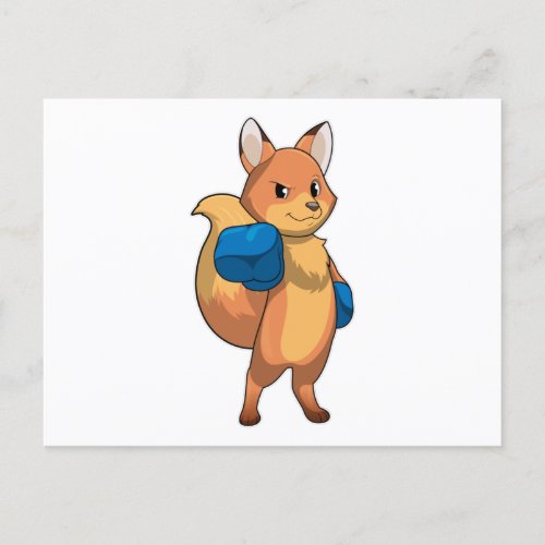 Fox as Boxer with Boxing gloves Postcard