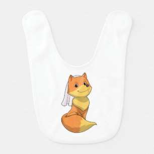 Fox as Bride with Veil Baby Bib