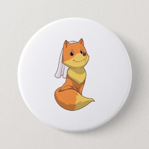 Fox as Bride with Veil Button