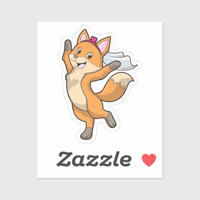 Fox as Bride with Veil & Heart Sticker (Sheet)
