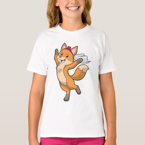 Fox as Bride with Veil  Heart T_Shirt