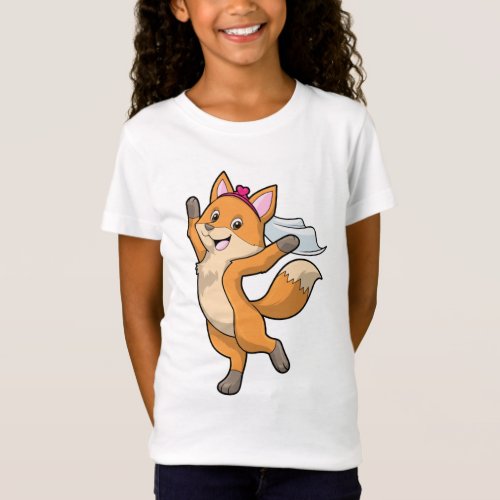 Fox as Bride with Veil  Heart T_Shirt