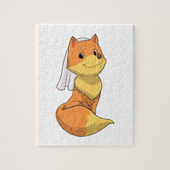 Fox as Bride with Veil Jigsaw Puzzle (Vertical)