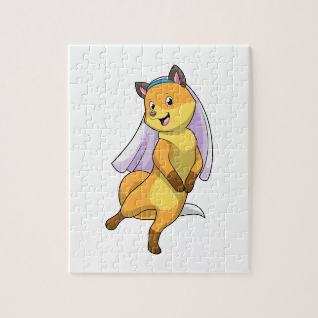 Fox as Bride with Veil Jigsaw Puzzle (Vertical)