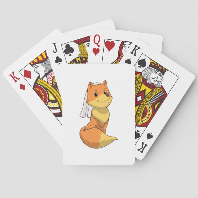 Fox as Bride with Veil Poker Cards (Back)