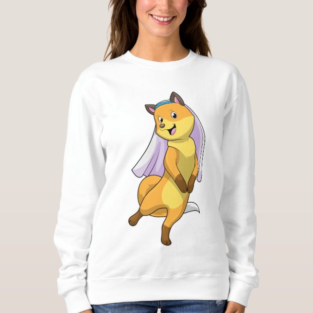 Fox as Bride with Veil Sweatshirt (Front)