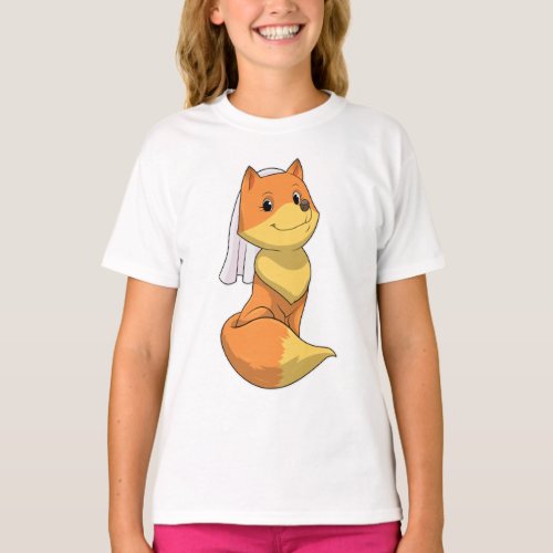 Fox as Bride with Veil T_Shirt