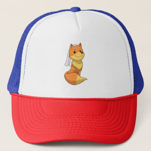 Fox as Bride with Veil Trucker Hat