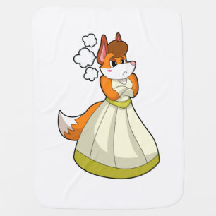Fox as Bride with Wedding dress.PNG Baby Blanket