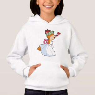 Fox as Bride with with Wedding dress & Flower wrea Hoodie