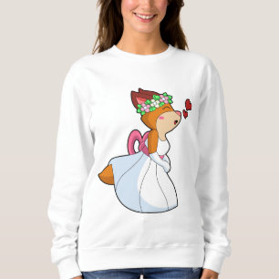 Fox as Bride with with Wedding dress & Flower wrea Sweatshirt