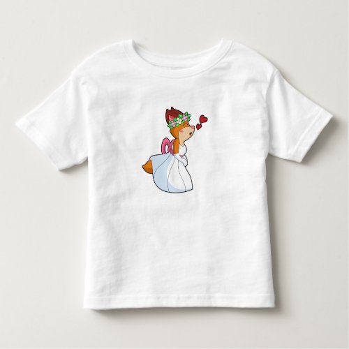 Fox as Bride with with Wedding dress  Flower wrea Toddler T_shirt