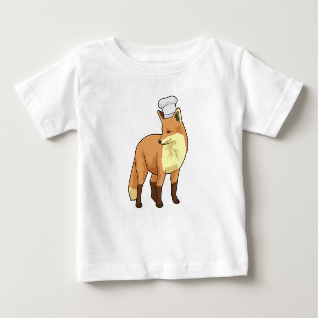 Fox as Cook with Chef hat Baby T-Shirt (Front)