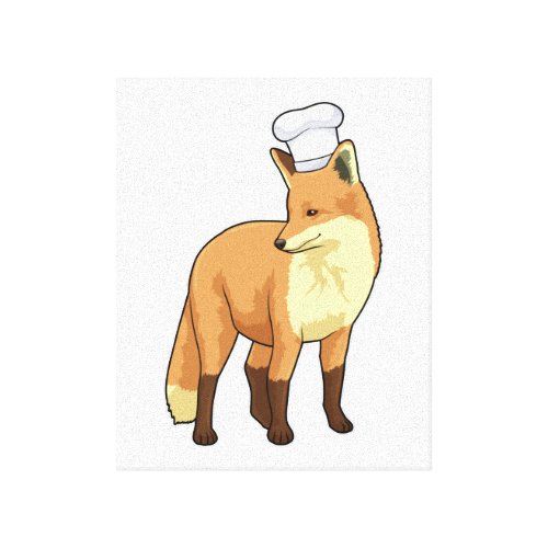 Fox as Cook with Chef hat Canvas Print