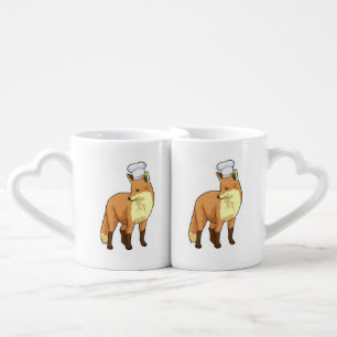 Fox as Cook with Chef hat Coffee Mug Set