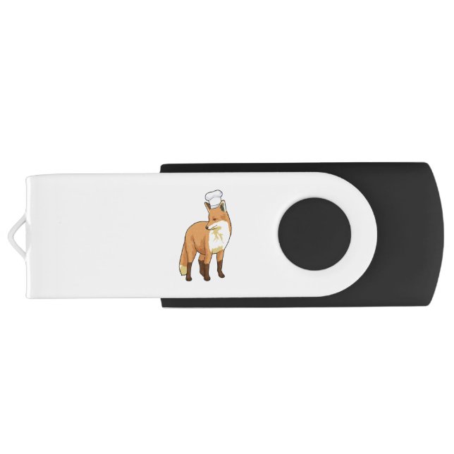 Fox as Cook with Chef hat Flash Drive (Back)