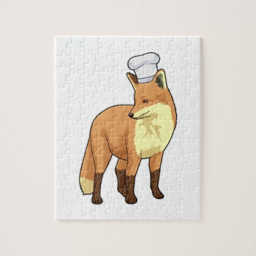 Fox as Cook with Chef hat Jigsaw Puzzle