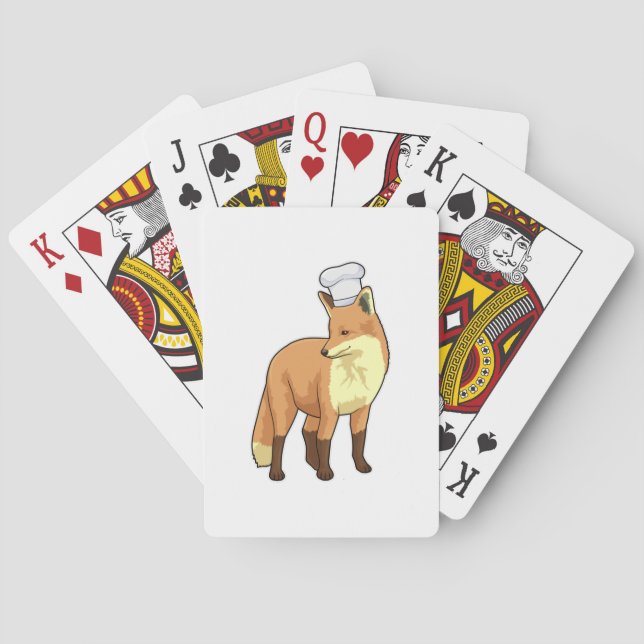Fox as Cook with Chef hat Poker Cards (Back)