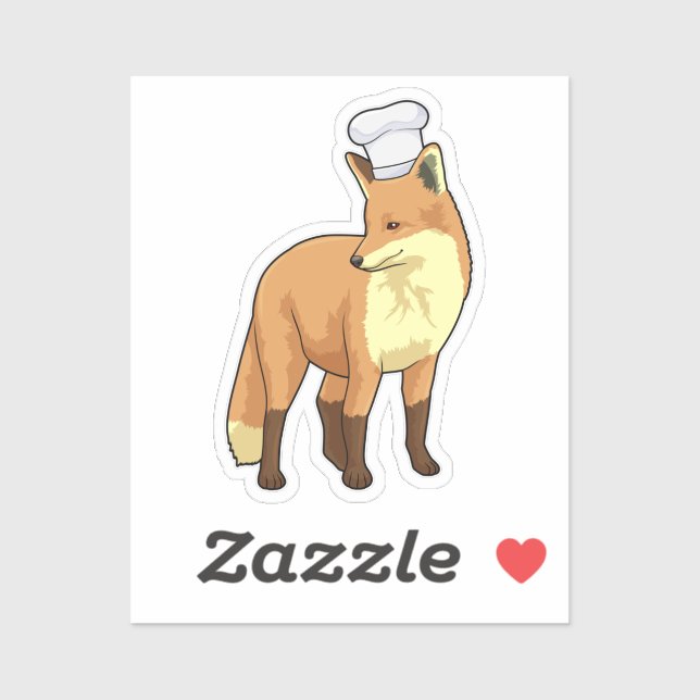 Fox as Cook with Chef hat Sticker (Sheet)