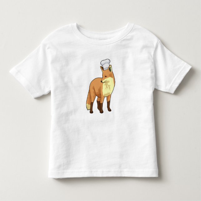 Fox as Cook with Chef hat Toddler T-shirt (Front)