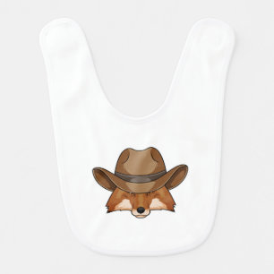 Fox as Cowboy with Hat Baby Bib